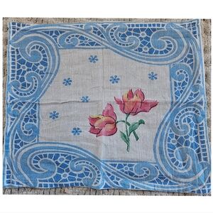 VINTAGE Floral Handkerchief